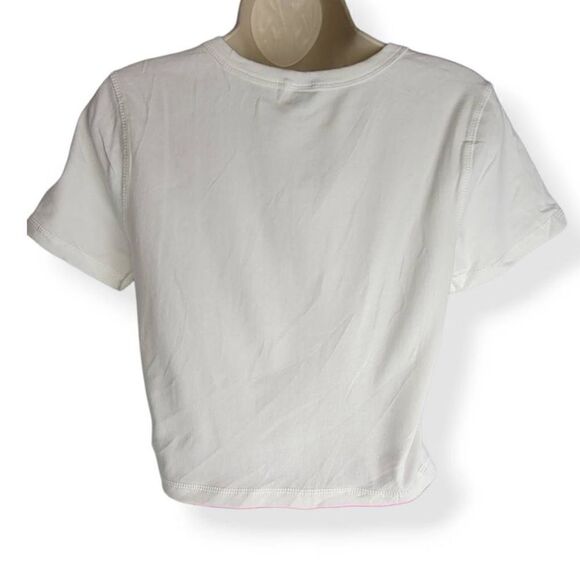 Wild Fable White Graphic Crop Top Large - Picture 2 of 3